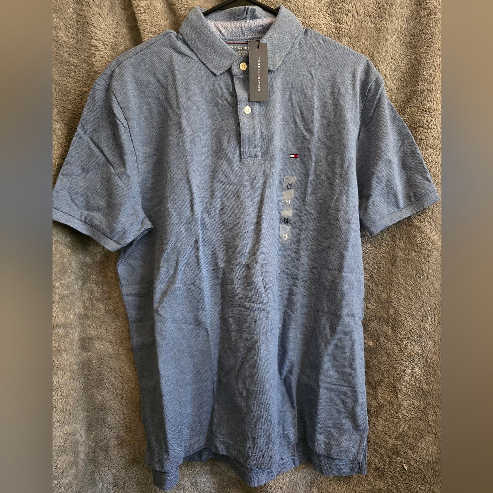 Tommy Hilfiger Men Short Sleeve Cotton Pique Polo Shirt Classic Fit Size Medium